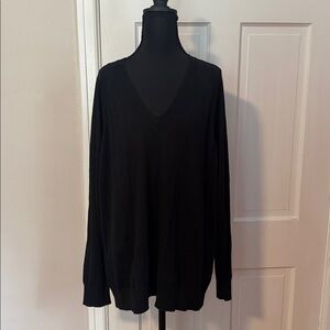 Banana Republic NWT Women's XXL Black Vneck Forever Yarn Pullover Sweater